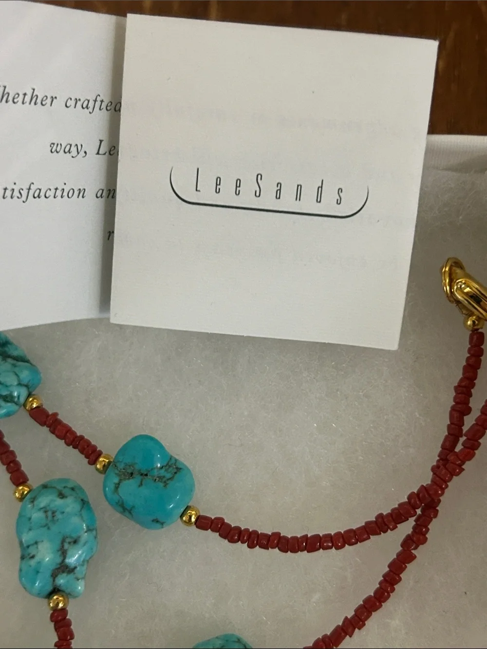 Lee Sands Turquoise Bead Necklace.Turquoise & Red! Nugget turquoise earrings.